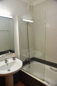 Bathroom in our Alvor apartment in the Algarve, Portugal